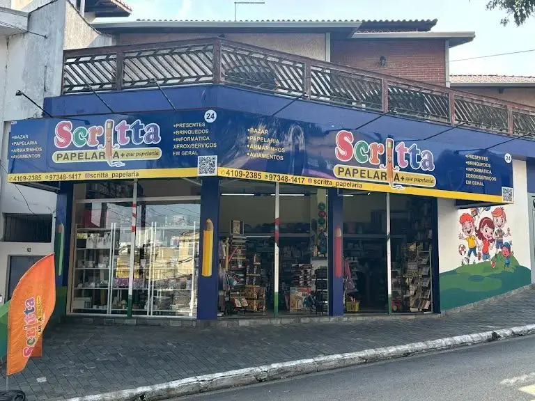 Fachada da Scritta Papelaria, na R. Nilo Peçanha, 24, no Assunção, em São Bernardo do Campo